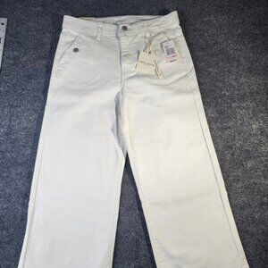 Curve Appeal Women's Jeans Size 10 High Rise Wide Leg Crop White 10/30